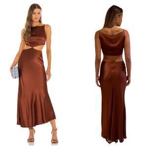 NWT BEC + BRIDGE REVOLVE Women’s Cherry Camila Cut Out Maxi Dress